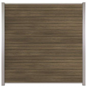 C-Wood Zelfbouw schutting composiet Rhombus Double ipé - blank alu accessoires (180 x 180 cm)
