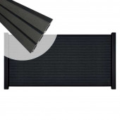 C-Wood Zelfbouw schutting composiet Rhombus Triple antraciet - zwart alu accessoires (180 x 90 cm)
