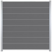 C-Wood Zelfbouw schutting composiet Modular rock grey - blank alu accessoires (180 x 200 cm)