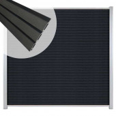 C-Wood Zelfbouw schutting composiet Rhombus Triple antraciet - blank alu accessoires (180 x 180 cm)
