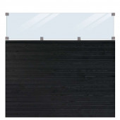 Plus Danmark Schutting zelfbouw vuren Plank met glas zwart (174 x 163 cm)