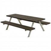 Plus Danmark Kinderpicknicktafel gerecycled plastic zwart | Alpha 118 x 177 x 57 cm