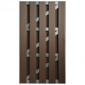 C-Wood Tuindeur composiet Bari donker bruin met blank alu frame incl. beslag (100 x 180 cm)