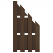 C-Wood Schutting composiet schuin Bari oudbruin met blank aluminium frame rechts (90 x 180/93 cm)