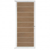 C-Wood Tuindeur aluminium wit frame Modular - composiet bruin gevlamd (90 x 200 cm)