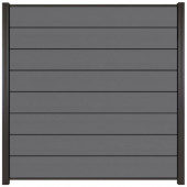 C-Wood Zelfbouw schutting composiet Modular rock grey - antraciet alu accessoires (180 x 200 cm)