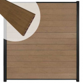 C-Wood Zelfbouw schutting composiet Mix & Match bruinvlam - zwart alu accessoires (180 x 200 cm)
