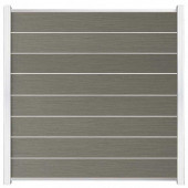 C-Wood Zelfbouw schutting composiet Modular co-ex grijs - wit alu accessoires (180 x 180 cm)