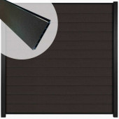 C-Wood Zelfbouw schutting composiet Mix & Match antraciet - zwart alu accessoires (180 x 180 cm)