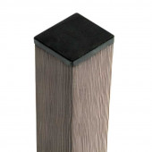 C-Wood Tuinpaal composiet Basic steengrijs gevlamd met houten kern 6,8 x 6,8 cm