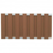 C-Wood Schutting composiet Stijl bruin met blank aluminium frame (180 x 93 cm)