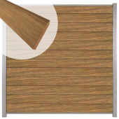 C-Wood Zelfbouw schutting hardhout Mix & Match Thermo Fraké - blank alu accessoires (180 x 180 cm)