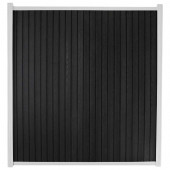 C-Wood Zelfbouw schutting verticaal Rhombus Double zwart - wit alu accessoires (170 x 180 cm)