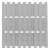 C-Wood Schutting composiet Ibiza grijs met blank aluminium frame (180 x 180 cm) incl. T- beslag
