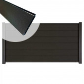 C-Wood Zelfbouw schutting composiet Mix & Match antraciet - antraciet alu accessoires (180 x 90 cm)