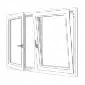TrendHout RKC Meranti wit - 2x draai/kiep LD + RD - 154,8 x 107,4 cm