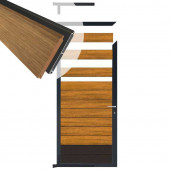 C-Wood Tuindeur aluminium antraciet frame Mix & Match - hardhout Thermo Fraké / alu antraciet (90 x 180 cm)