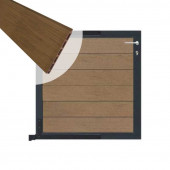 C-Wood Tuinpoort aluminium antraciet frame Mix & Match - composiet bruin gevlamd (90 x 90 cm)