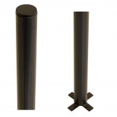 Plus Danmark Paal staal zonder voet rond zwart-grijs - 4,2 x 186 cm
