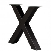HomingXL Industrieel onderstel X-poot - zwart metaal - 10 x 10 cm (2 stuks)