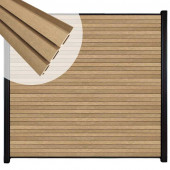 C-Wood Zelfbouw schutting composiet Rhombus Triple teak - zwart alu accessoires (180 x 180 cm)