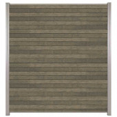 C-Wood Zelfbouw schutting composiet Rhombus Double grijs - blank alu accessoires (180 x 200 cm)