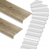Stepwood Traprenovatie set - 1 kwart draai - 16 treden SPC toplaag Rustiek eiken