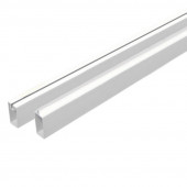 C-Wood Mix & Match zelfbouwset - Onder- en bovenregel aluminium - wit 2 x 2,5 x 180 cm