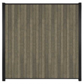 C-Wood Zelfbouw schutting verticaal Rhombus Double grijs - zwart alu accessoires (170 x 180 cm)