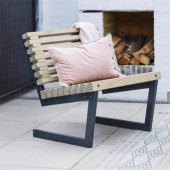Plus Danmark Tuinstoel Siesta - Dennenhout grijs gebeitst - 80 cm breed