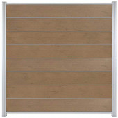 C-Wood Zelfbouw schutting composiet Modular bruin gevlamd - blank alu accessoires (180 x 180 cm)