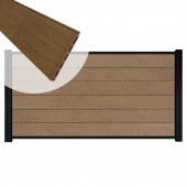 C-Wood Zelfbouw schutting composiet Mix & Match bruinvlam - zwart alu accessoires (180 x 90 cm)