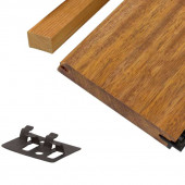 Smaragd Vlonderplank totaalpakket hardhout Merbau 2,1 x 14,5 cm (3,95 mtr) geschaafd voor RVS clips