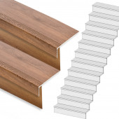 Stepwood Traprenovatie set - rechte trap - 12 treden SPC toplaag Bruin eiken incl. stootborden