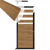 C-Wood Tuindeur aluminium zwart frame Mix & Match - hardhout Thermo Fraké (90 x 180 cm)