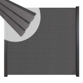 C-Wood Zelfbouw schutting composiet Rhombus Triple rock grey - zwart alu accessoires (180 x 180 cm)
