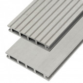 C-Wood Vlonderplank composiet 2,1 x 14 cm steengrijs gevlamd grove ribbel en vlak