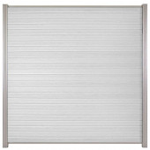 C-Wood Zelfbouw schutting composiet Rhombus Double wit - blank alu accessoires (180 x 180 cm)