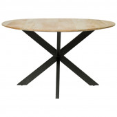 HomingXL Eettafel rond - Florence - Mango hout naturel - 130 x 130 x 76 cm