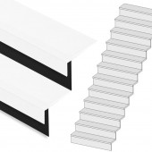 Stepwood Traprenovatie set - rechte trap - 12 treden SPC toplaag Wit incl. zwarte stootborden