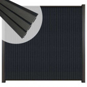 C-Wood Zelfbouw schutting verticaal Rhombus Triple antraciet - antraciet alu accessoires (170 x 180 cm)