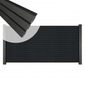 C-Wood Zelfbouw schutting composiet Rhombus Triple antraciet - antraciet alu accessoires (180 x 90 cm)