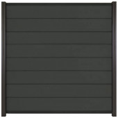 C-Wood Zelfbouw schutting composiet Modular antraciet - antraciet alu accessoires (180 x 200 cm)