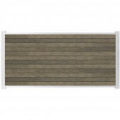 C-Wood Zelfbouw schutting composiet Rhombus Double grijs - wit alu accessoires (180 x 90 cm)