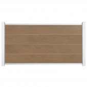 C-Wood Zelfbouw schutting composiet Modular bruin gevlamd - wit alu accessoires (180 x 97 cm)