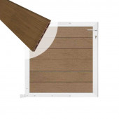 C-Wood Tuinpoort aluminium wit frame Mix & Match - composiet bruin gevlamd (90 x 90 cm)