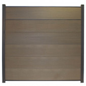 C-Wood Schutting composiet co-extrusie Como vergrijsd bruin antraciet alu kader sierlijst (180 x 180 cm)