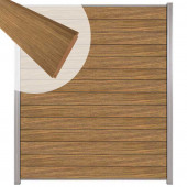 C-Wood Zelfbouw schutting hardhout Mix & Match Thermo Fraké - blank alu accessoires (180 x 200 cm)