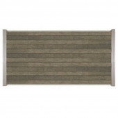 C-Wood Zelfbouw schutting composiet Rhombus Double grijs - blank alu accessoires (180 x 90 cm)