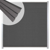 C-Wood Zelfbouw schutting composiet Rhombus Triple rock grey - blank alu accessoires (180 x 200 cm)